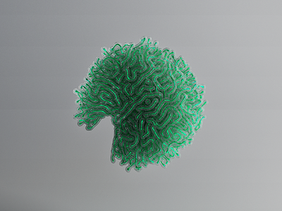 Emerald Coral 3d abstract art coral emerald filament green wire