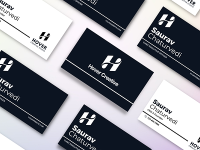 Hover Business Cards agency brand brand identity branding branding agency branding design business card business card design identity identity design logo social media banner studio