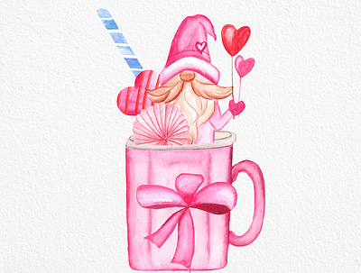 Valentine Drink Sublimation Design clipart coffee digital art drink graphic design illustration logo valentine valentine design watercolor watercolor artist watercolor clipart watercolor illustration