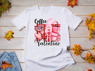 Valentine Sublimation for T-shirt design digital art gnome graphic design illustration logo love t shirt sublimation design valentine design valentine gnome valentine sublimation valentine t shirt valentines day vector watercolor artist watercolor clipart