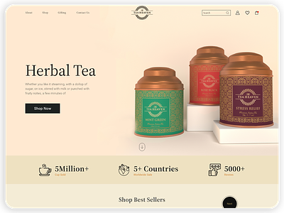 The Tea Heaven Shopify Store celebration design ecommerce graphic design illustration shopify store ui ux