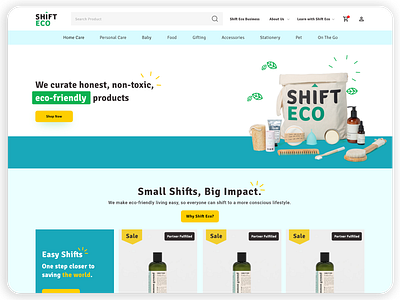Shift ECO Shopify Store custom development design ecommerce graphic design illustration shopify store ui ux web design
