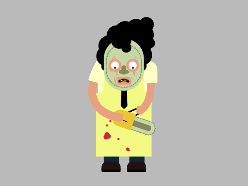 Leatherface after effects animation film gif halloween horror illustration leatherface movie the texas chainsaw massacre