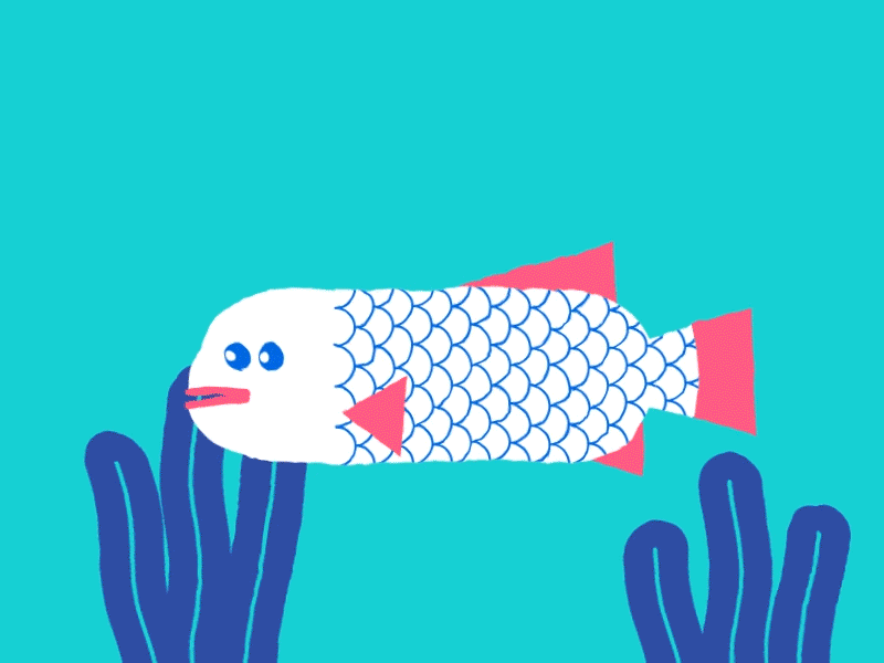 Kobudai animation blue planet fish gif illustration loop