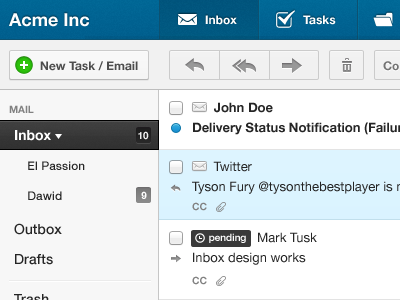 Productivity / mail app app blue inbox mailbox poland task web