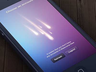 Camp 3 app basecamp camp design iphone logout placeholder poland rain of fire refresh ui