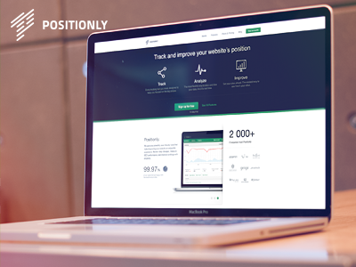Positionly New Landing blue green landing page poland position positionly promo page seo