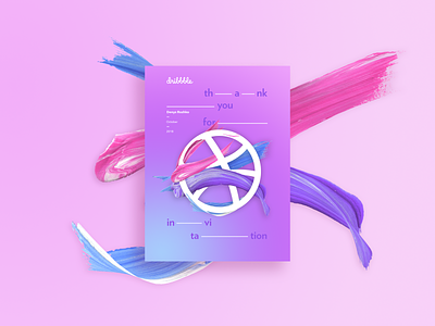Hello Dribbble! brushes debut design dribbble first shot illustration paints poster thanks typography weeklyconcept welcome