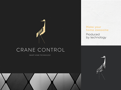 Smart home logo branding control crane deisgn geometric art geometric forms identity logo luxury smart home smart technology typography vector