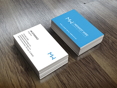 Midwest Wire Specialties Business Cards branding design forming freelance layout logo manufacturing typography wire