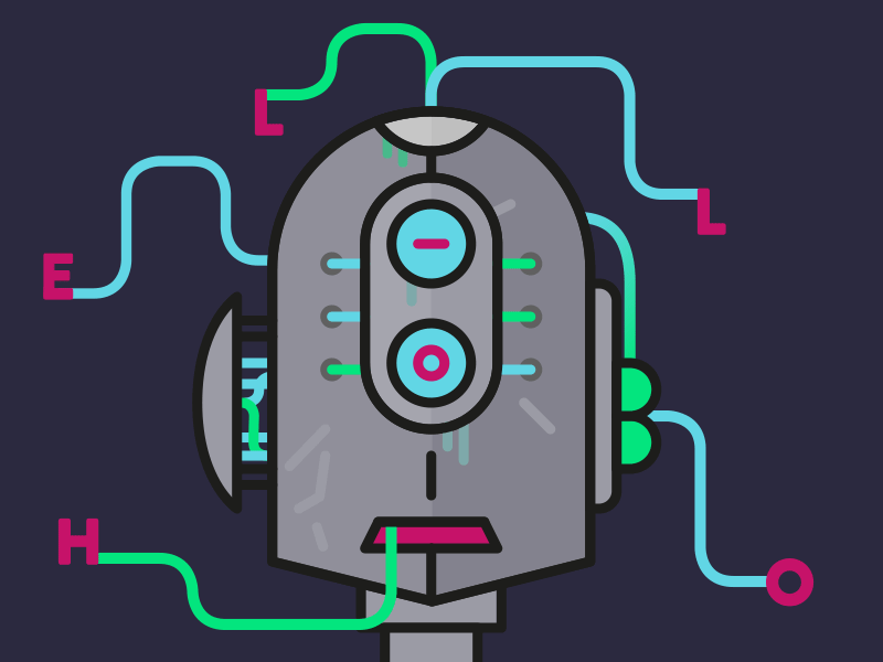 The Thinker - robot doodle icon illustration introduction robot