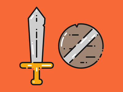 Sword & Shield icon illustration medievil rpg shield sword titans quest