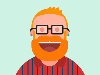 Beardy designer beard character ginger guy illustration self portrait vector