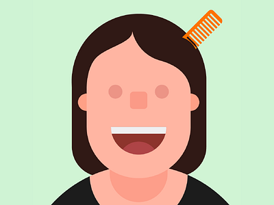 Character - Nat brunette character comb girl illustration vector