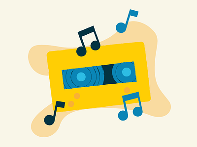 Listenin' to cassettes cassette icon iconography illustration music texture