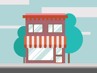Cafe store front building cafe design icon illustration vector