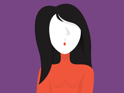Lady No Face character design flat illustration vector woman