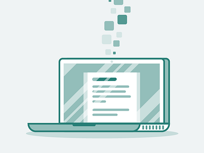 Laptop blogging computer design flat icon illustration laptop vector