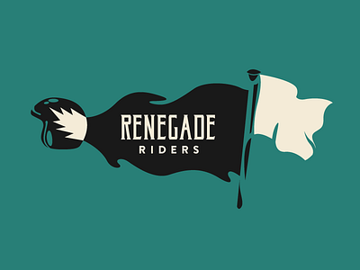 Renegade Riders - Flag badge branding illustration logo motorbike vector