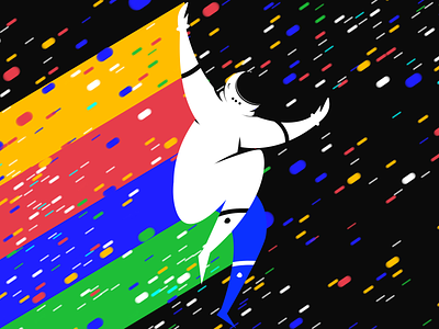 Spaceman art direction astronaut black character color colorful concept creative design fly illustration mobile print rainbow space spaceman speedy universe