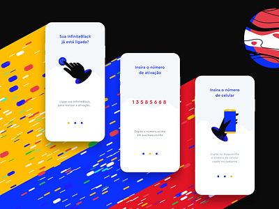 Tutorial app art direction black blue character color colorful concept creative design illustration mobile slider space start steps tutorial ui ui design ux