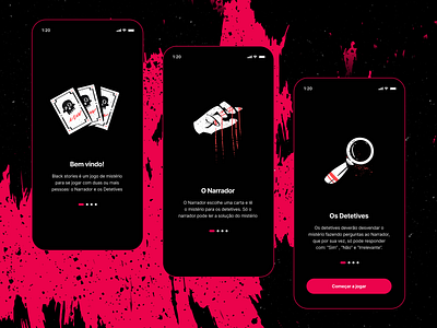 Mobile game app | Onboarding color concept creative design detective game horror illustration mobile onboarding terror ui ux