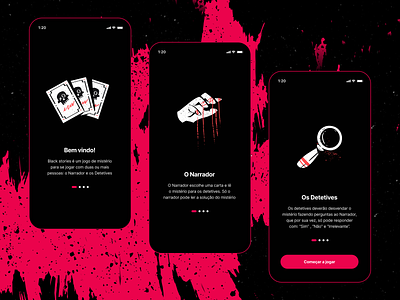 Mobile game app | Onboarding color concept creative design detective game horror illustration mobile onboarding terror ui ux