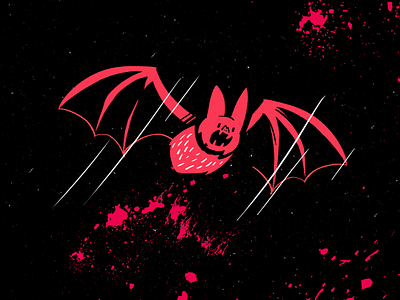 Bat illustration art direction bat black color concept creative draw game horror illustration red