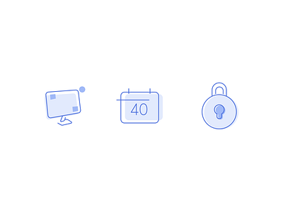 Icons for a bank blue calendar computer concept creative design flat icon illustration lock mac