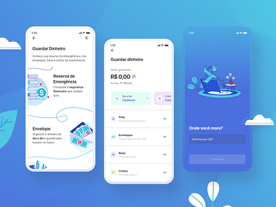 Investments | Mobile App app art direction bank blue color design home illustration investments mobile money ui ux