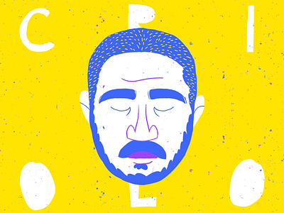 Criolo blue brazil color concept creative criolo design face illustration music peace print rap rapper typography yellow