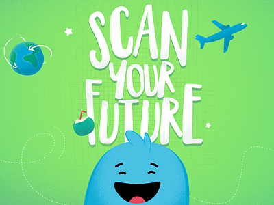 Scan your Future - Radnet art direction blue character color concept creative design future green illustration joy print smile typography