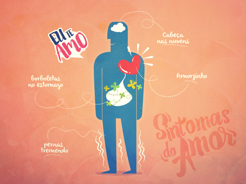 Valentine Days joy smlie campaign poster print orange blue namorado amor valentine day character design love concept character art direction typography creative illustration design color