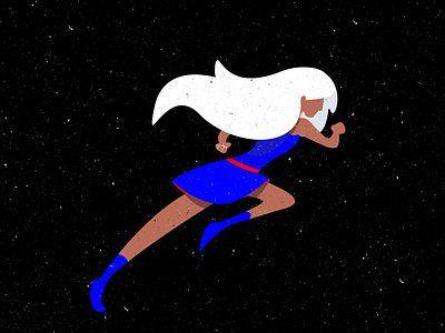 Girl running - InfinitePay art direction black blue character color concept creative dark design fear girl girl illustration illustration print run runnning texture white woman