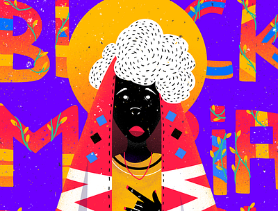 Black maria africa african art direction black black woman character color colorful concept creative design flower girl illustration maria nature peace print religian woman