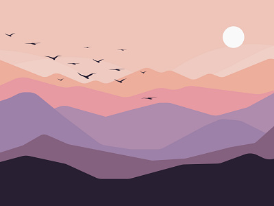 Nature animation design graphic design illustration love nature peace sunrise sunset vector