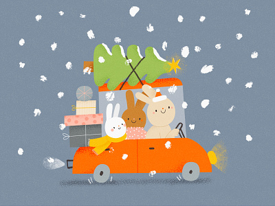 Surprise visit character childish christmas cute family fun illustration seasonal illustration winter