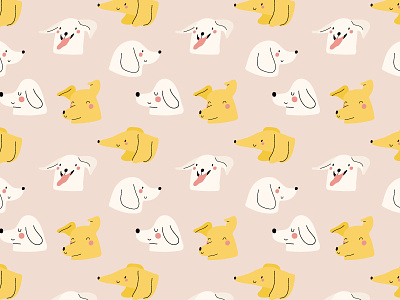 Dogs pattern animal cartoon childish cute dog fun illustration kid pattern pattern design