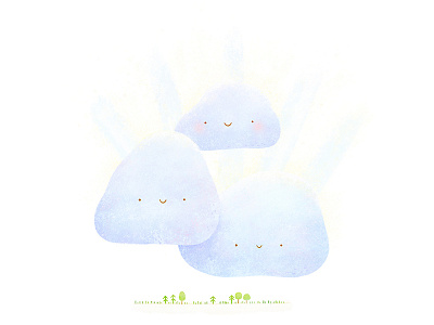 Clouds cartoon character childish clouds cute dream fun illustration nature smile summer