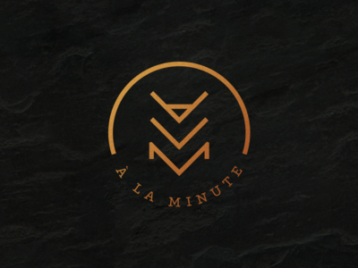 A La Minute logo brand catering classy clean cook design food logo logotype slate