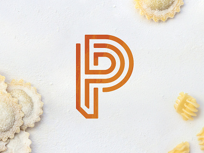 Pastati Logo abstract brand branding emblem identity lines logo monogram monoline p pasta texture