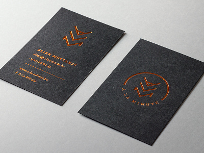 A La Minute business card black brand business card copper design food ink logo logotype paper photo