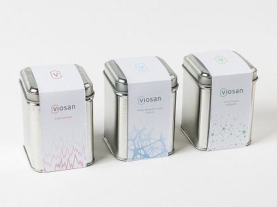 Viosan Packaging box brand branding clean health logo metal minimal packaging pills sleeve supplements