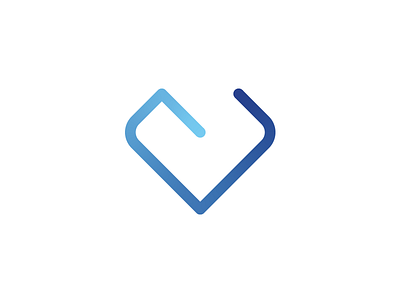 Physiotherapy logo blue brand branding emblem gradient heart line logo mark monoline physiotherapy simple