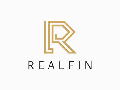 Realfin logo brand branding estate finance financial geometric identity lettering logo logotype real typography