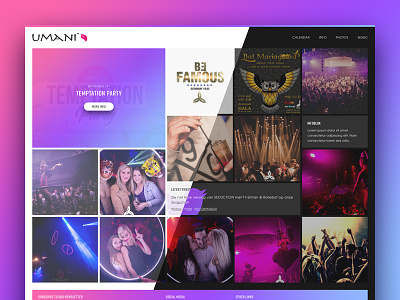 Club website club dark design gradient grid light music night square web website width