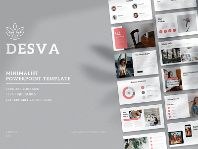 Desva Minimalist Powerpoint Template #1 app branding design graphic design illustration logo typography ui ux vector