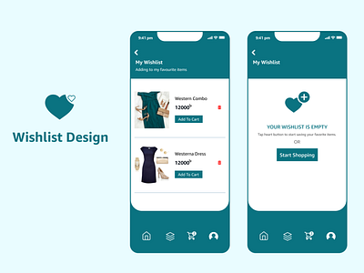 Wishlist Design UI app branding design ui ux