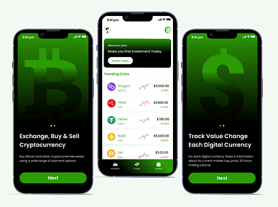 Crypto Currency Mobile Apps app branding design ui ux vector