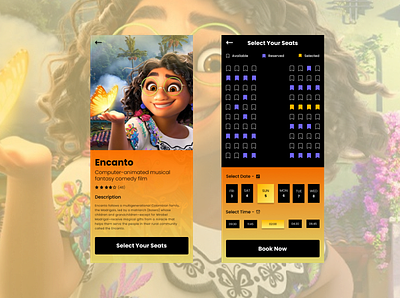 Movie Ticket Apps Design app branding design ui ux